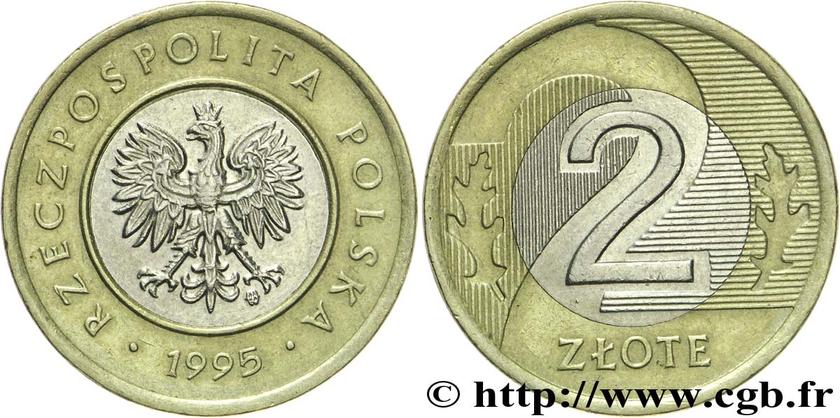 POLONIA 2 Zlote aigle 1995  EBC 