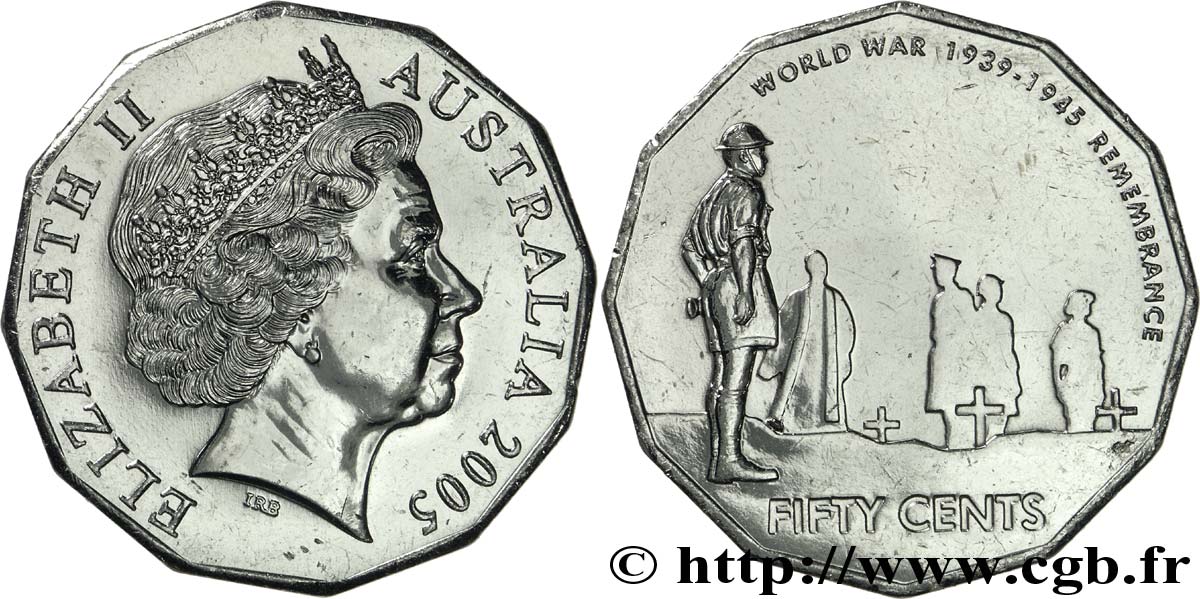 AUSTRALIA 50 Cents Elisabeth II / souvenir des combattants de la 1ère guerre mondiale 2005  MS 