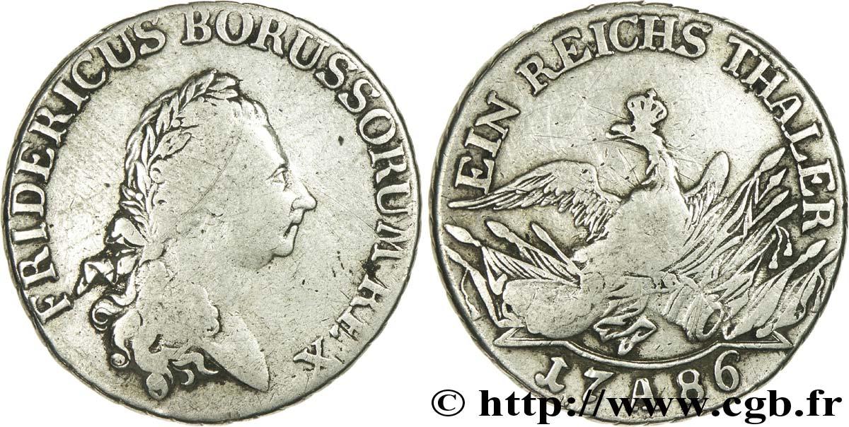 ALEMANIA 1 Thaler Frédéric II / aigle 1786 Berlin BC 