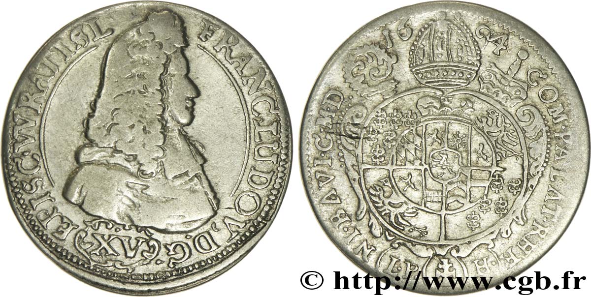 GERMANY 15 Kreuzer Evêché de Breslau : François-Louis comte-palatin de Neuburg / armes  1694  VF 