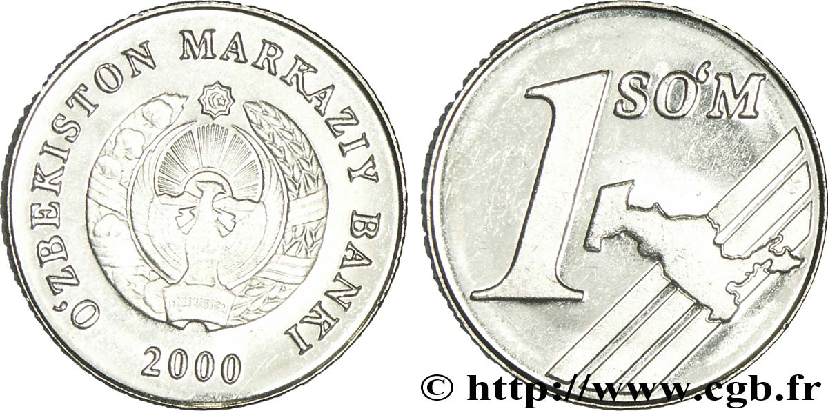 UZBEKISTAN 1 Som emblème national 2000  MS 