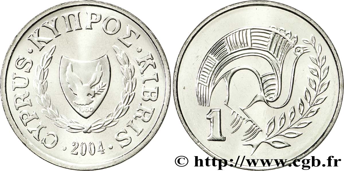 CYPRUS 1 Cent oiseau stylisé 2004  MS 