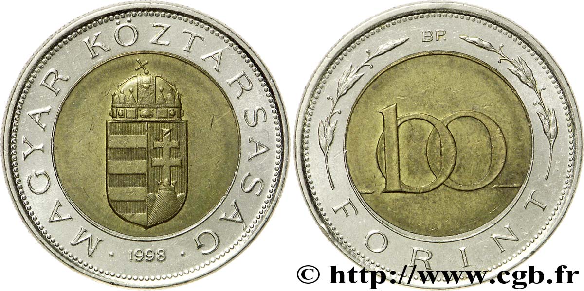 UNGARN 100 Forint armes de la Hongrie 1998 Budapest VZ 