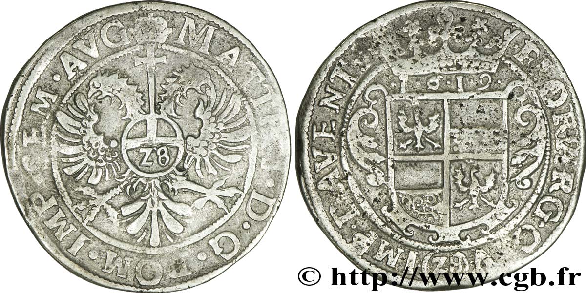 PAESI BASSI - PROVINCE UNITE 1 Florin de 28 sols Ville de Deventer, frappe au nom de Matthias 1619 Deventer q.BB 