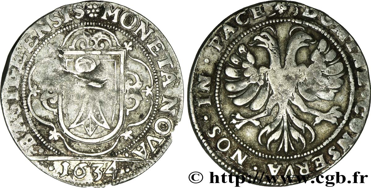 SVIZZERA - monete cantonali 1 Dicken ville de Bâle 1634 Bâle q.BB 