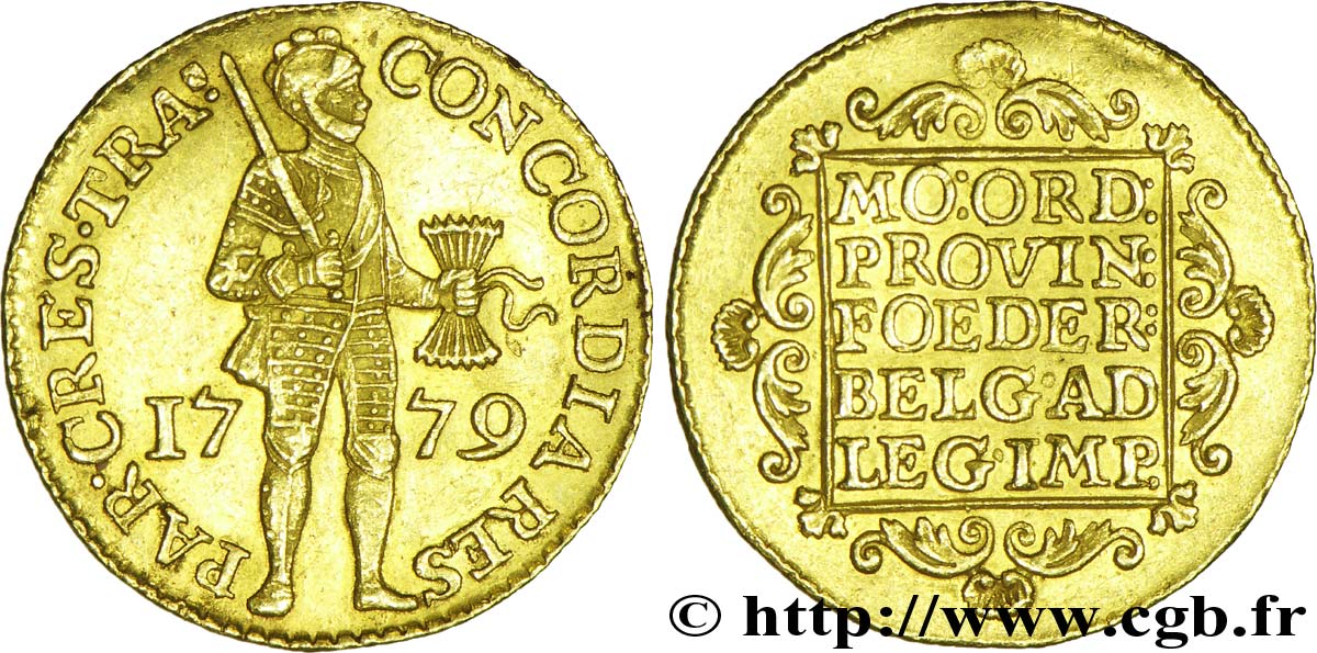 PAíSES BAJOS - PROVINCIAS UNIDAS 1 Ducat d or au chevalier Provinces Unies, Hollande 1779 Dordrecht EBC 