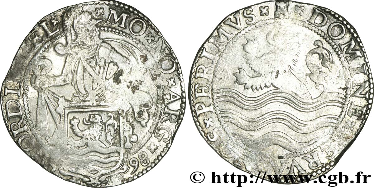 NETHERLANDS - UNITED PROVINCES 1 Daldre ou écu au lion Provinces Unies, Zélande 1589 Middelbourg VF 