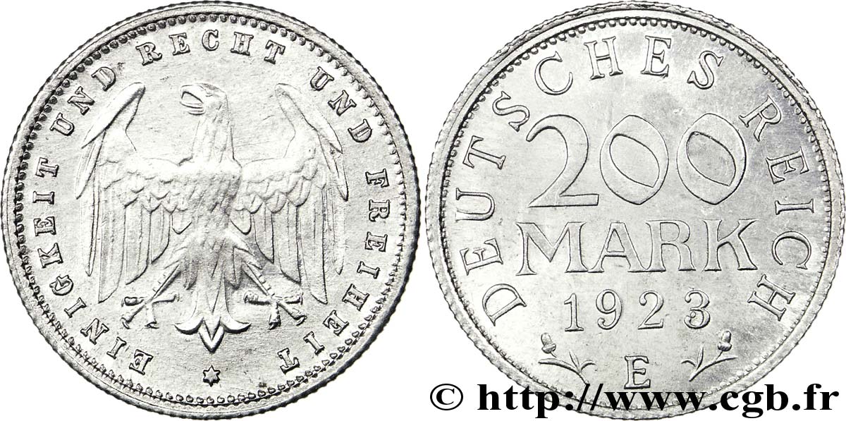 DEUTSCHLAND 200 Mark aigle 1923 Muldenhütten - E fST 