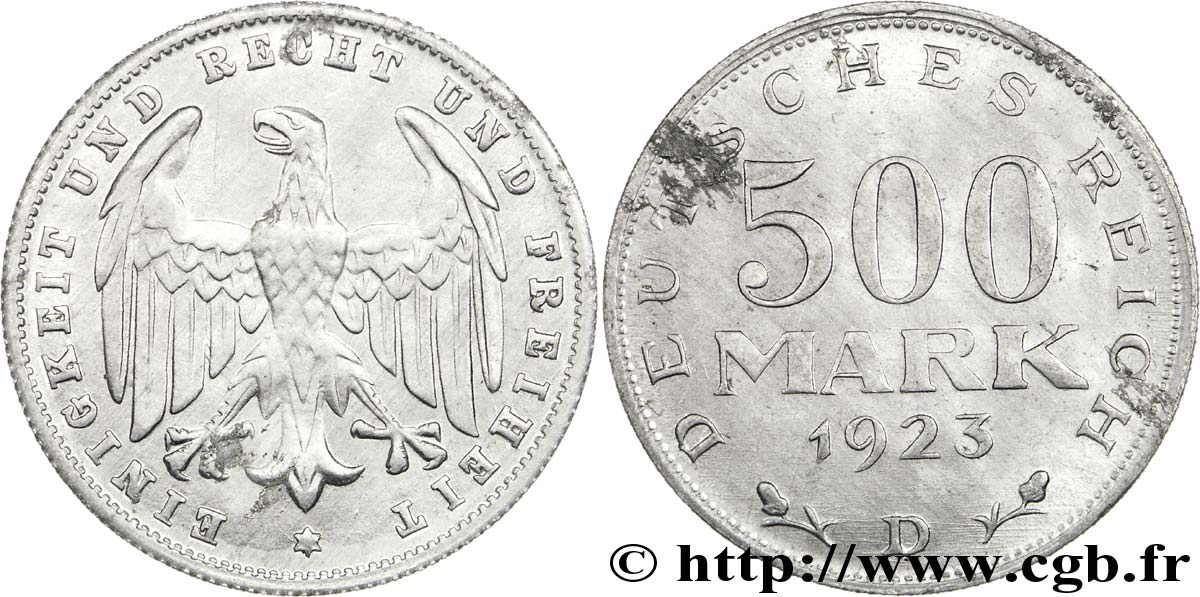 GERMANIA 500 Mark aigle 1923 Munich - D SPL 
