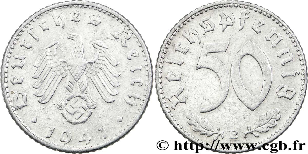 ALEMANIA 50 Reichspfennig aigle héraldique  sur swastika 1941 Vienne - B BC+ 