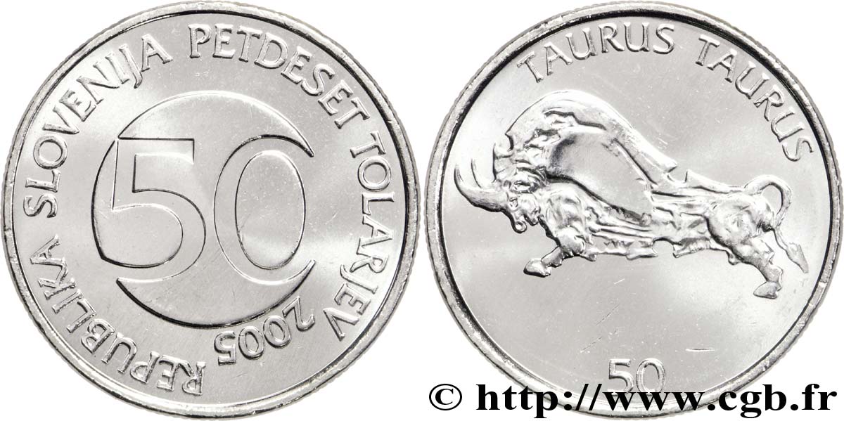 ESLOVENIA 50 Tolarjev taureau stylisé 2005  SC 