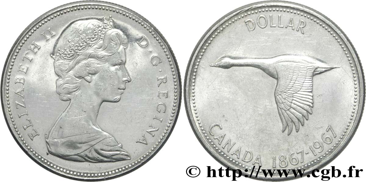 KANADA 1 Dollar centenaire de la Confédération 1967  VZ 