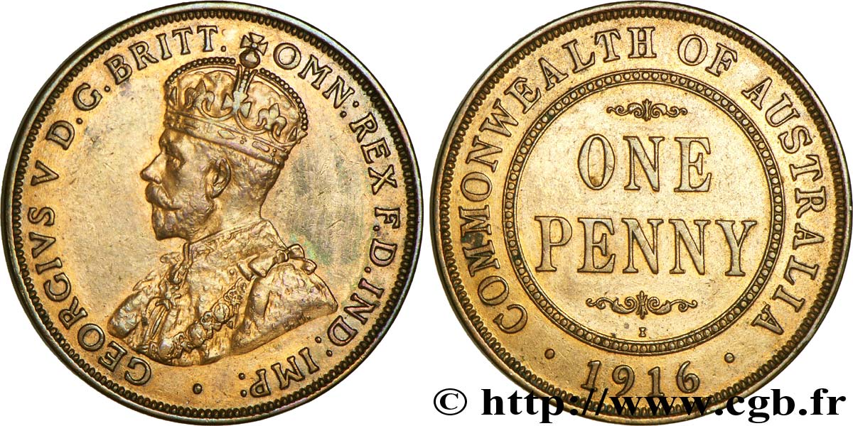 AUSTRALIA 1 Penny Georges V 1916 Calcutta AU 