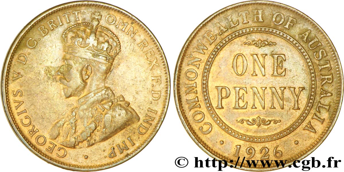 AUSTRALIA 1 Penny Georges V 1926  XF 