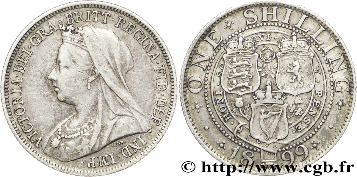 UNITED KINGDOM 1 Shilling Victoria 1899  AU 