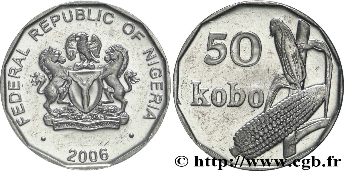 NIGERIA 50 Kobo 2006  MS 