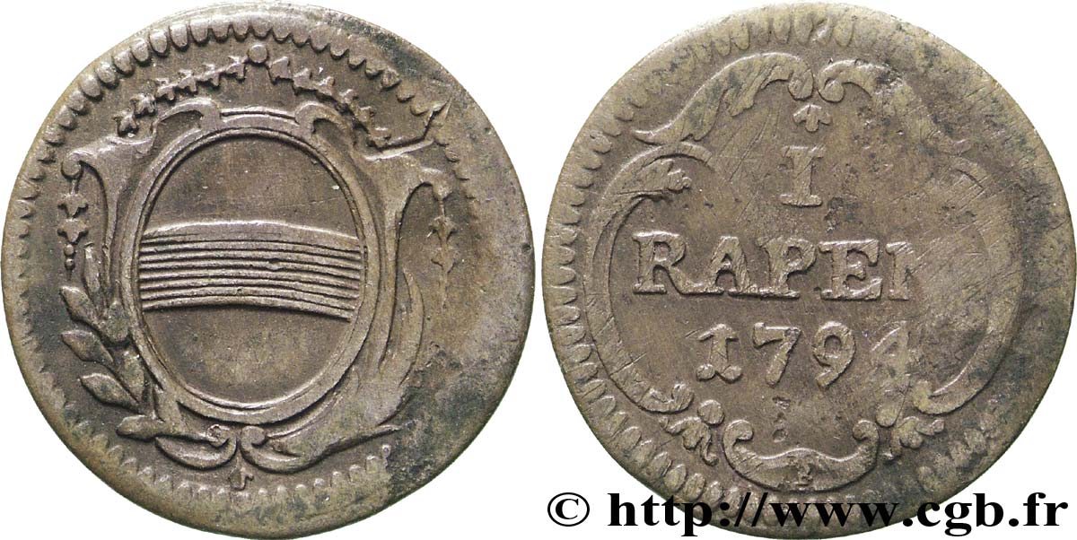 SWITZERLAND - cantons coinage 1 Rappen - Canton de Zoug 1794  F 