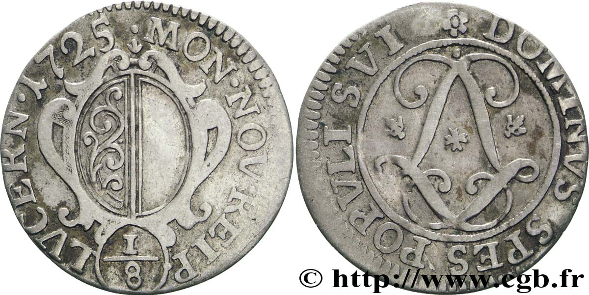 SUISSE - CANTON DE LUCERNA 1/8 Gulden - Canton de Lucerne 1725  BC 