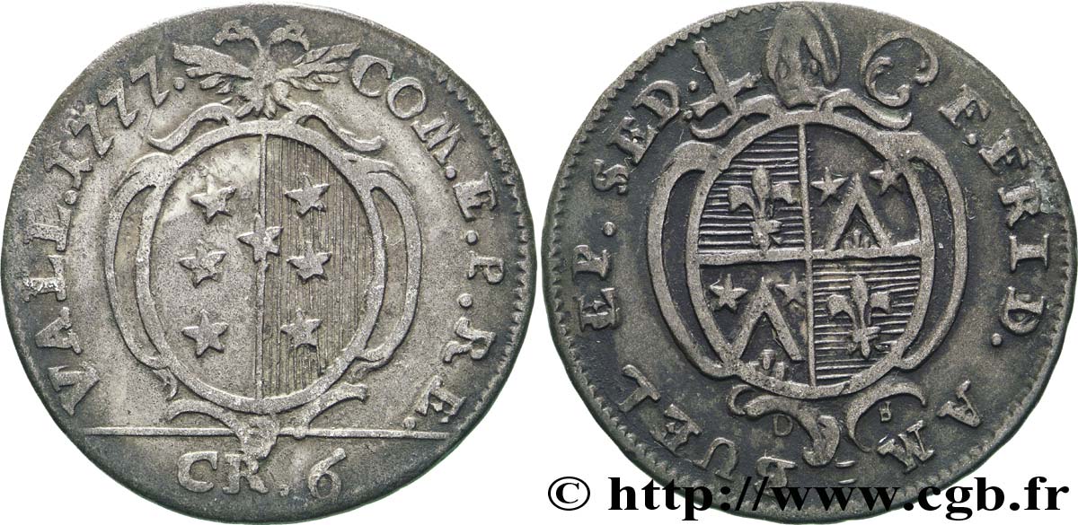 SVIZZERA - monete cantonali 4 Kreuzer canton du Valais (Sitten) frappe au nom de l’évêque François-Joseph-Frédéric Ambuel 1777  q.BB 