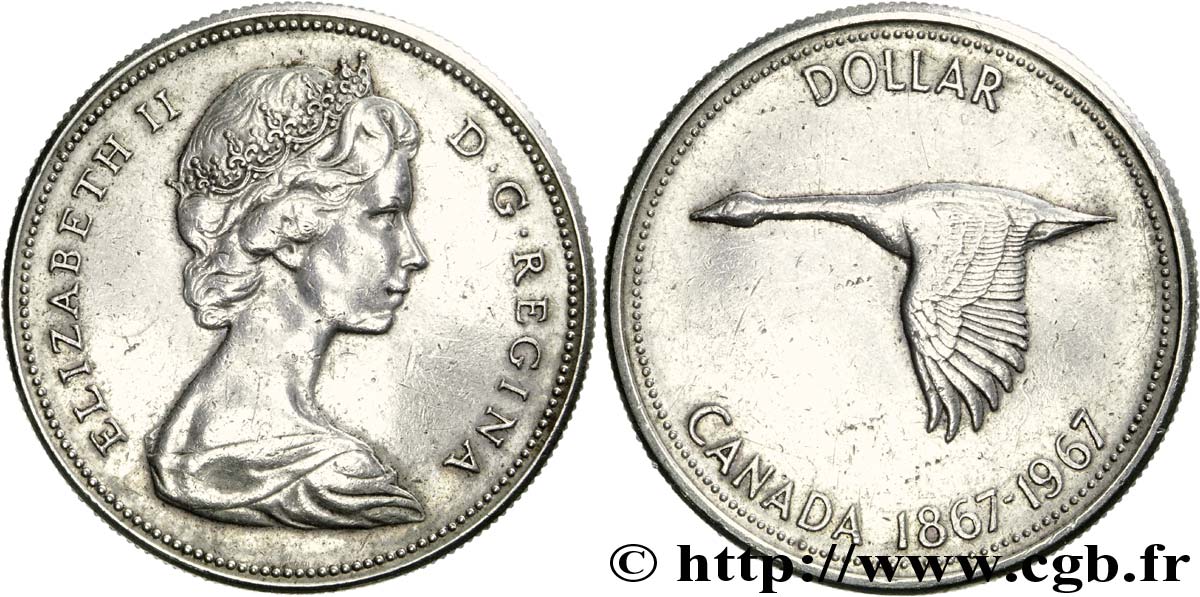CANADá
 1 Dollar centenaire de la Confédération 1967  MBC 