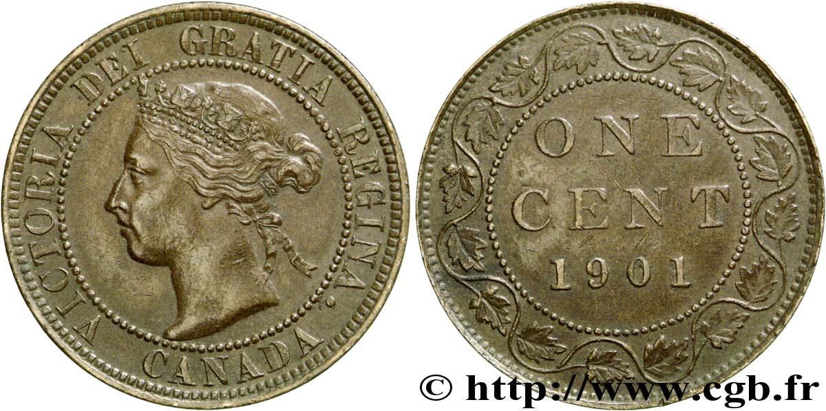 CANADA 1 Cent Victoria 1901  AU 