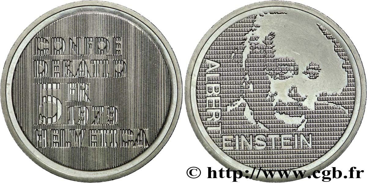 SWITZERLAND 5 Francs centenaire de la naissance d’Albert Einstein, portrait 1979 Berne - B MS 