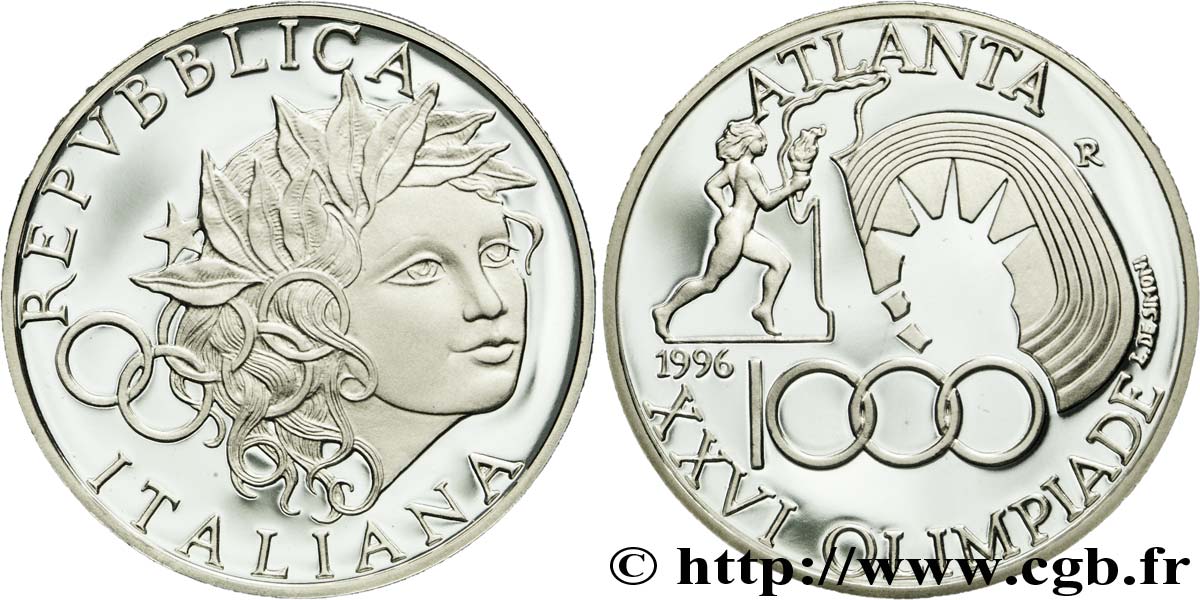 ITALIEN 1000 Lire BE Jeux Olympiques d’Atlanta  1996 Rome - R ST 