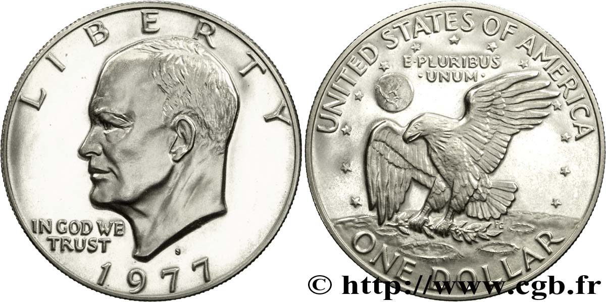 UNITED STATES OF AMERICA 1 Dollar BE Eisenhower  1977 San Francisco - S AU 