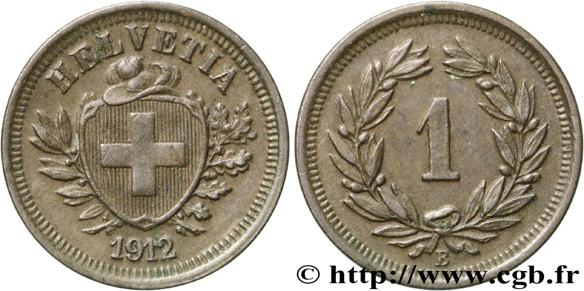 SVIZZERA  1 Centime Croix Suisse 1912 Berne - B q.SPL 
