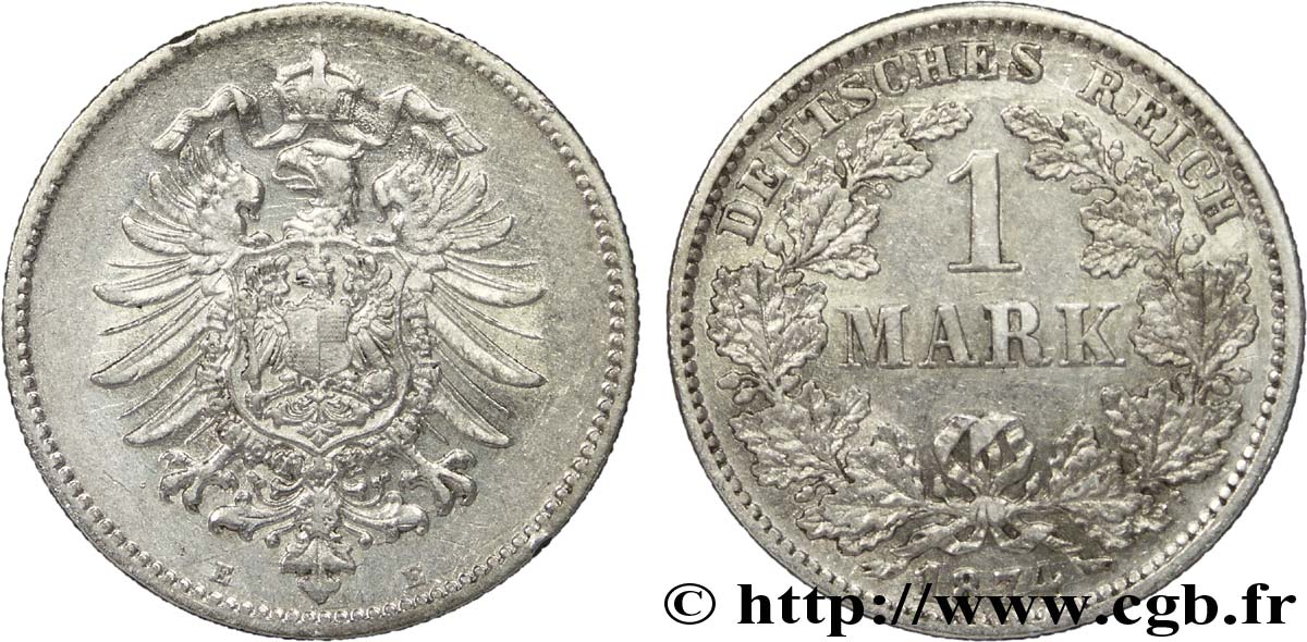 DEUTSCHLAND 1 Mark Empire aigle impérial 1874 Dresde - E VZ 
