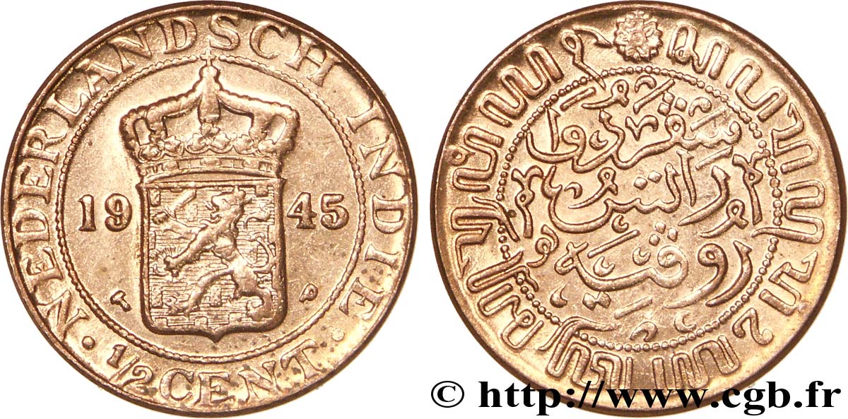 INDIE OLANDESI 1/2 Cent 1945 Philadelphie - P MS 