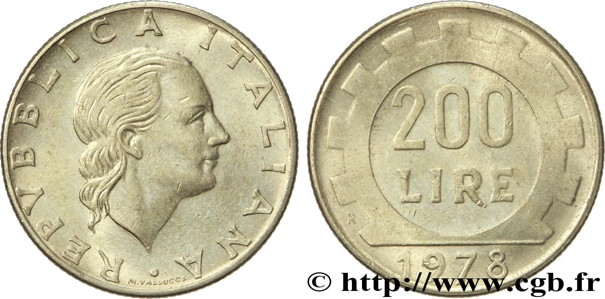 ITALIA 200 Lire  1978 Rome - R EBC 