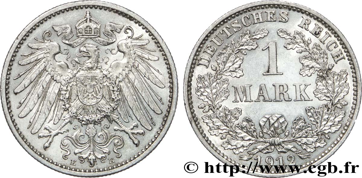GERMANY 1 Mark Empire aigle impérial 2e type 1912 Muldenhütten - E AU 