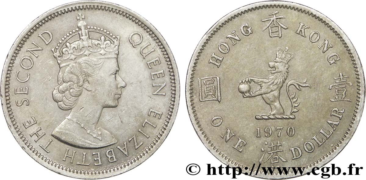 HONGKONG 1 Dollar Elisabeth II couronnée 1970 Heaton - H fVZ 