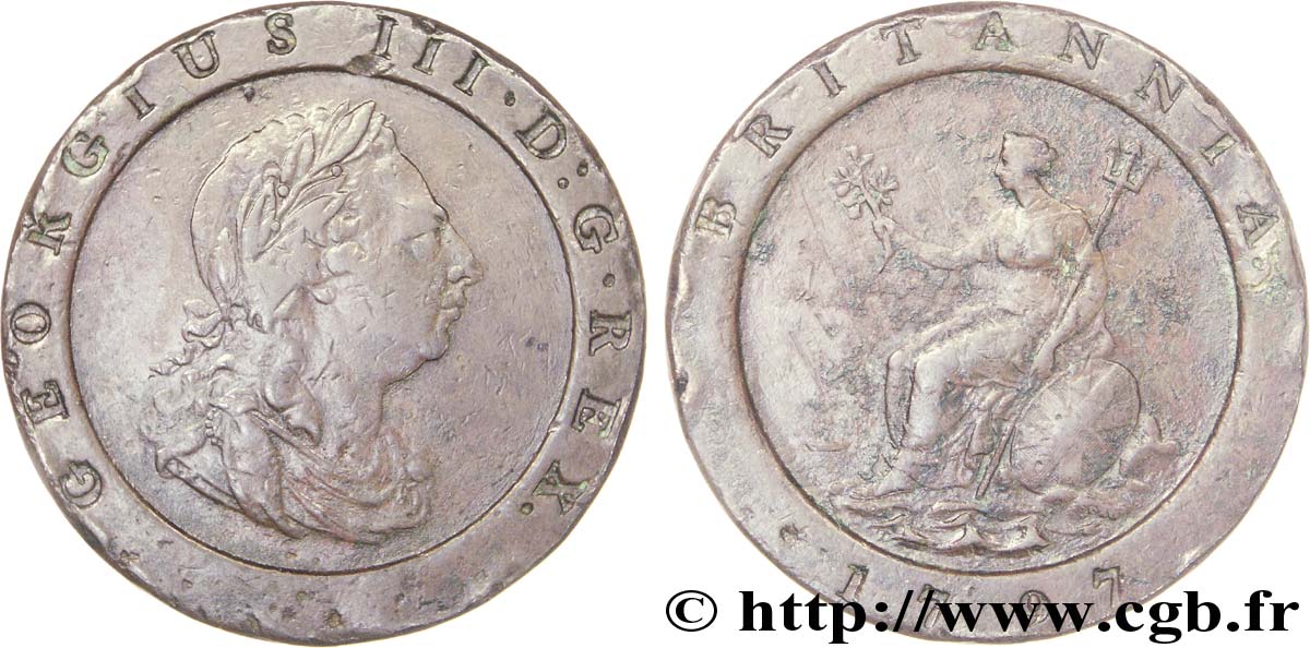 REGNO UNITO 2 Pence Georges III / britannia 1797  MB 
