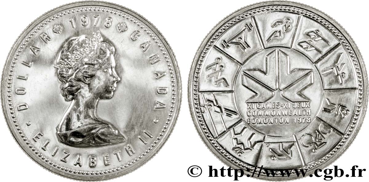 KANADA 1 Dollar Elisabeth II / XIe jeux du Commonwealth 1978  VZ 