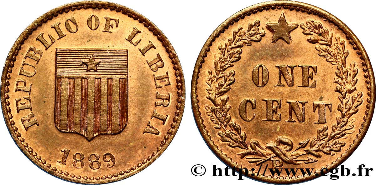 LIBERIA Essai de 1 Cent écu libérien 1889 Philadelphie - P AU 