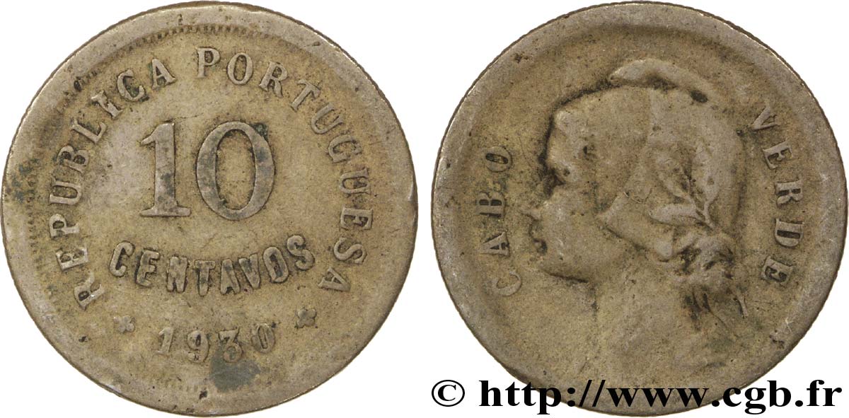 CABO VERDE 10 Centavos monnayage colonial portugais 1930  BC 