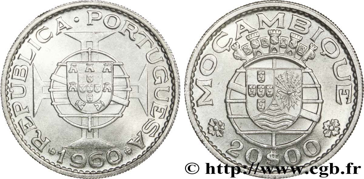 MOZAMBIQUE 20 Escudos colonie portugaise du Mozambique 1960  EBC 