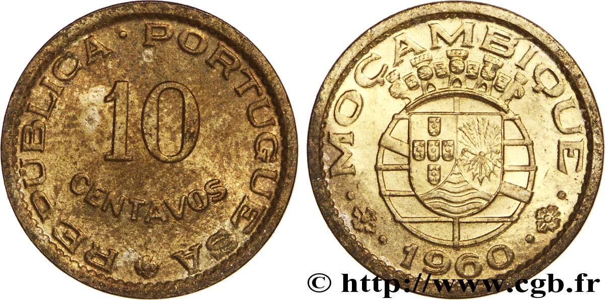 MOZAMBIQUE 10 Centavos colonie portugaise du Mozambique 1960  EBC 