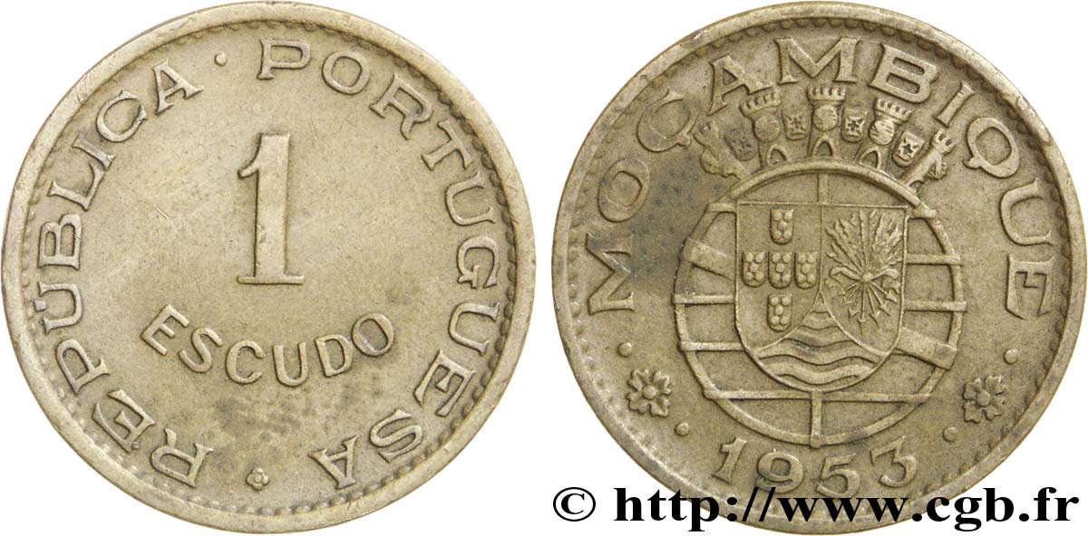 MOZAMBIQUE 1 Escudo colonie portugaise du Mozambique 1953  XF 