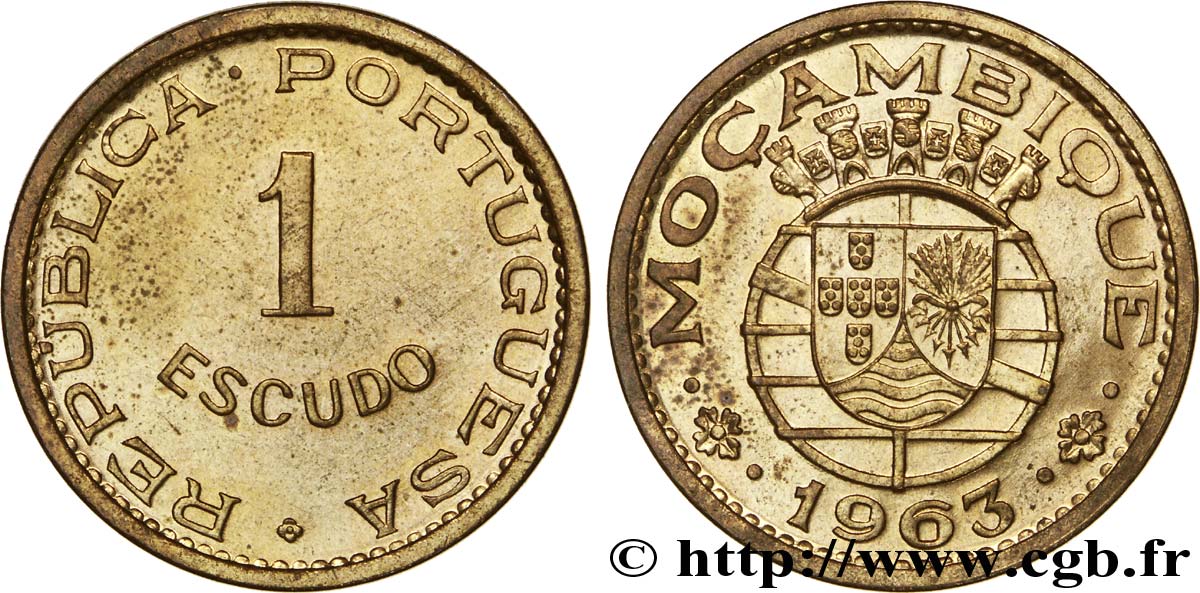 MOZAMBIQUE 1 Escudo colonie portugaise du Mozambique 1963  EBC 