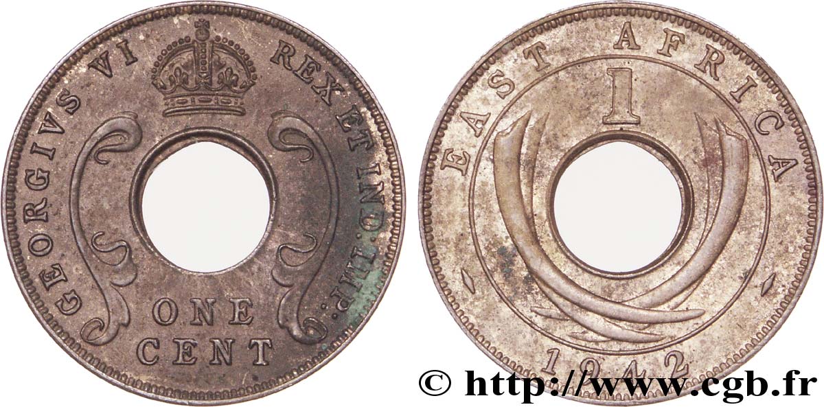 EAST AFRICA 10 Cents frappe au nom de Georges VI 1942 Londres AU 