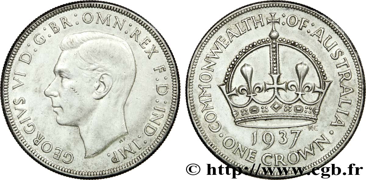 AUSTRALIA 1 Crown Georges VI / couronne 1937 Melbourne EBC 