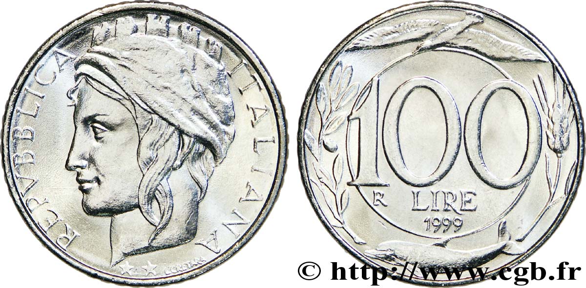 ITALIA 100 Lire allégorie de l’Italie 1999 Rome - R SC 