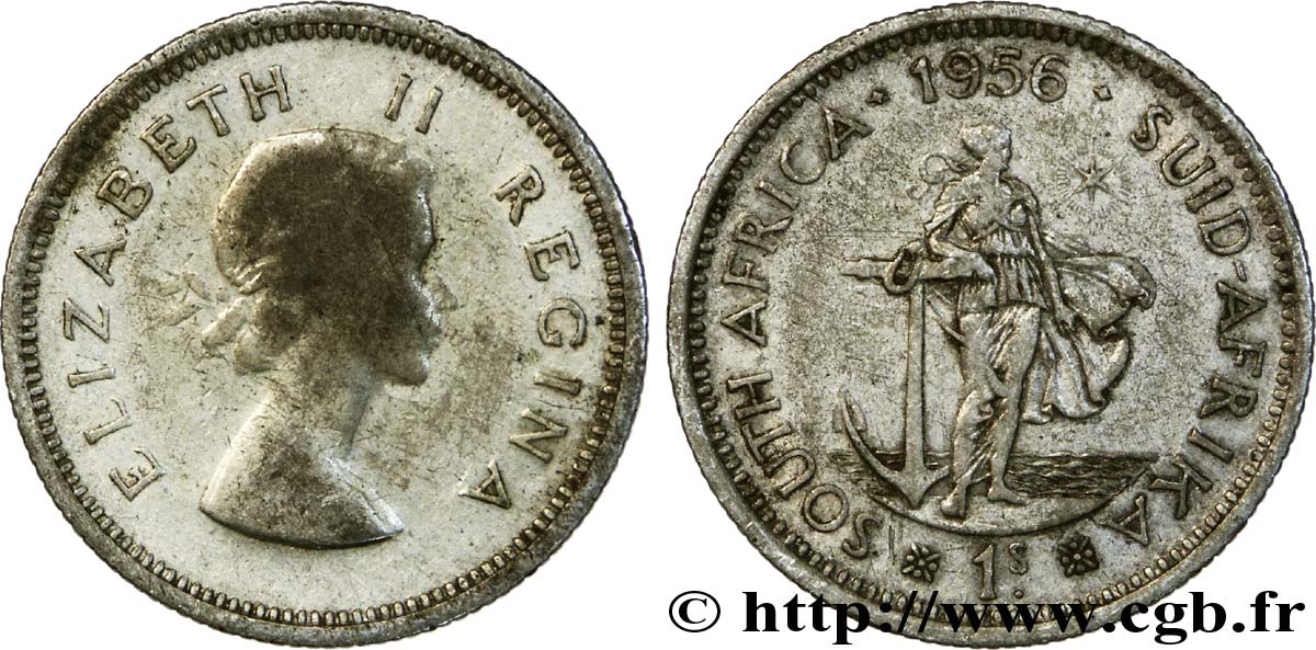 SüDAFRIKA 1 Shilling Élisabeth II 1956 Pretoria S 