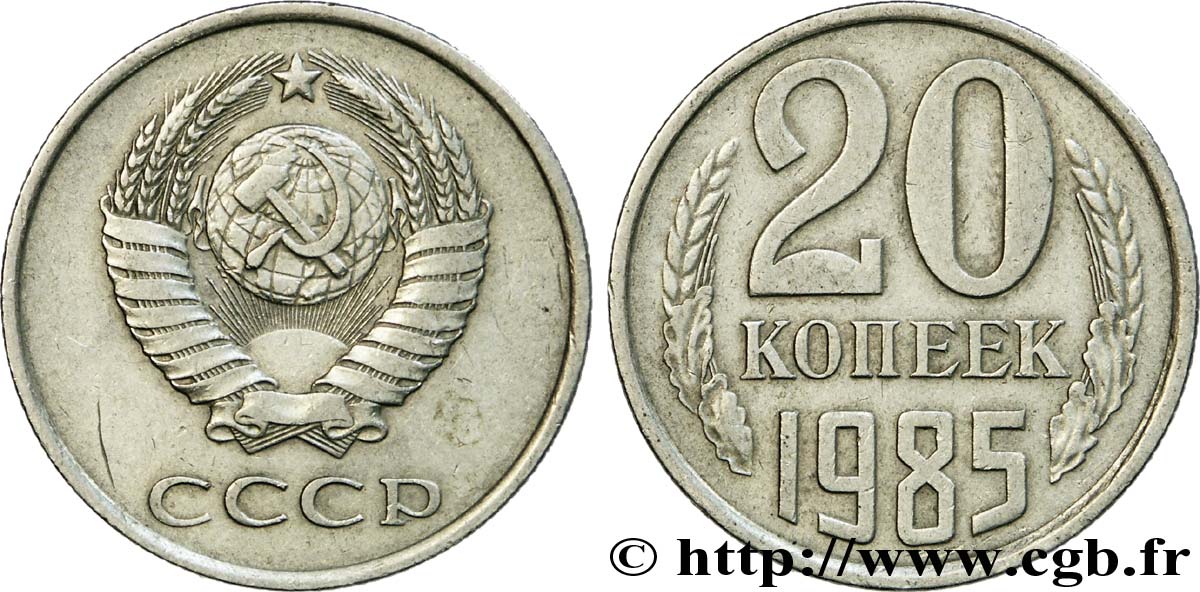 RUSSLAND - UdSSR 20 Kopecks URSS 1985  fVZ 