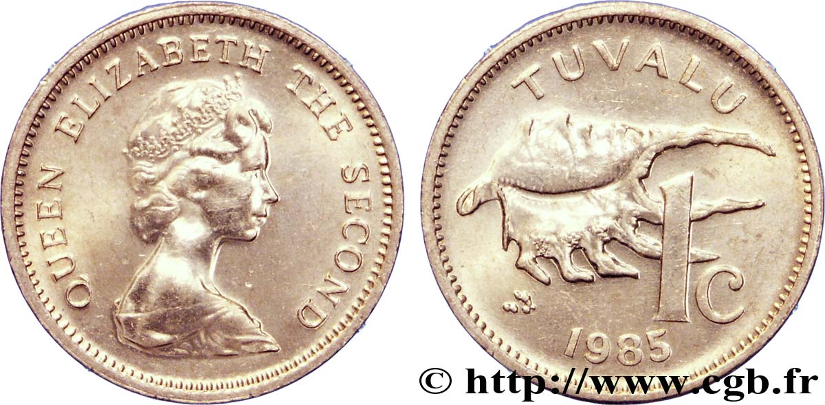TUVALU 1 Cent Elisabeth II / coquillage 1985  SC 