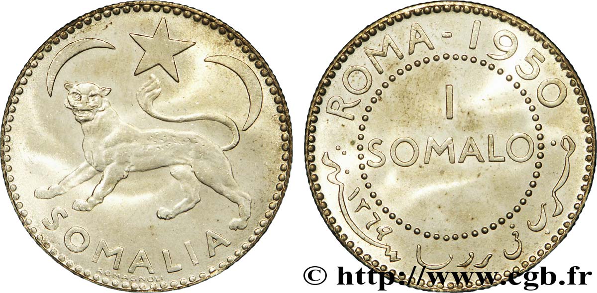 SOMALIA ITALIANA 1 Somalo léopard 1950 Rome EBC 
