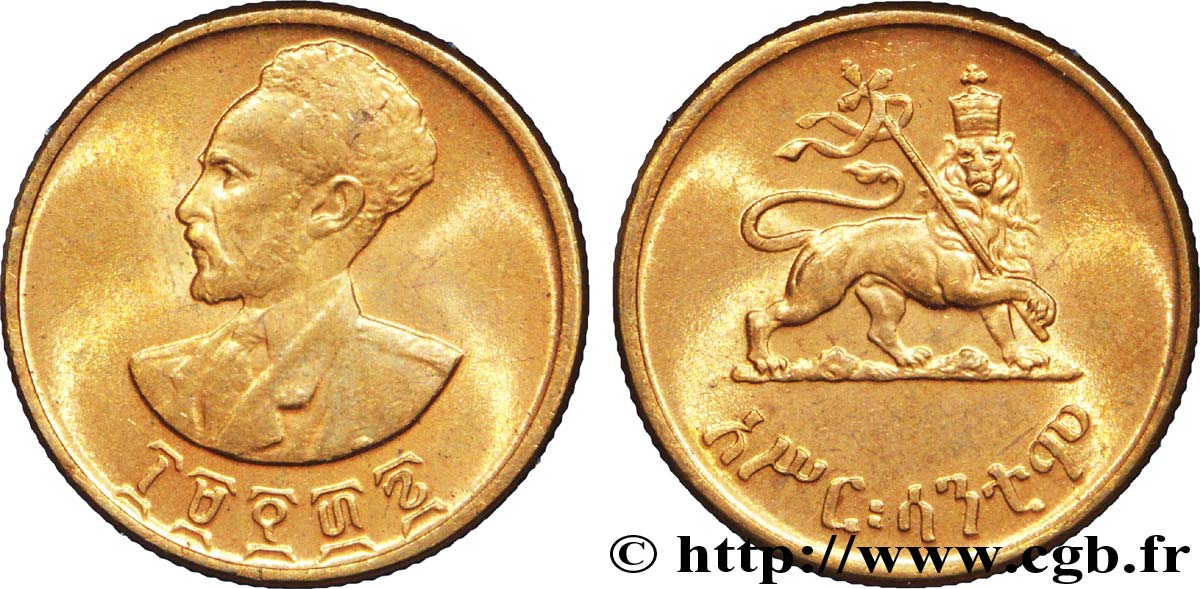 ETIOPIA 10 Cents Haile Selassie/ lion éthiopien EE1936 1944  SC 